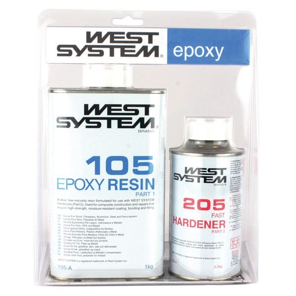 West System A Pack 105 Epoxy Resin & 205 Fast Hardener 1.2kg