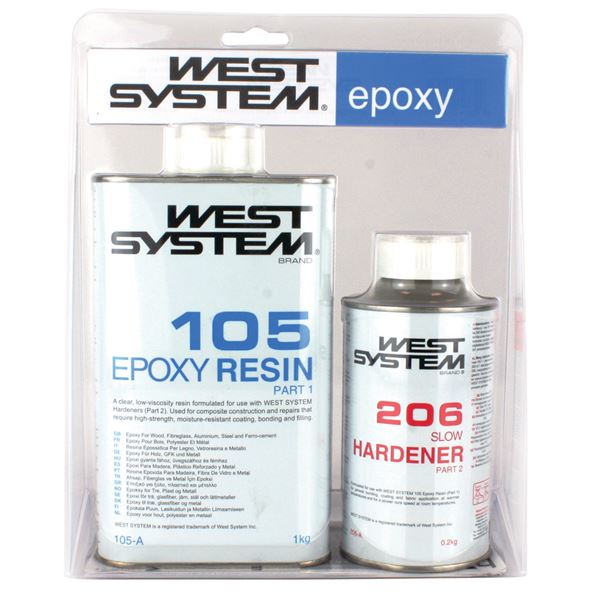 West System A Pack 105 Epoxy Resin & 206 Slow Hardener 1.2kg
