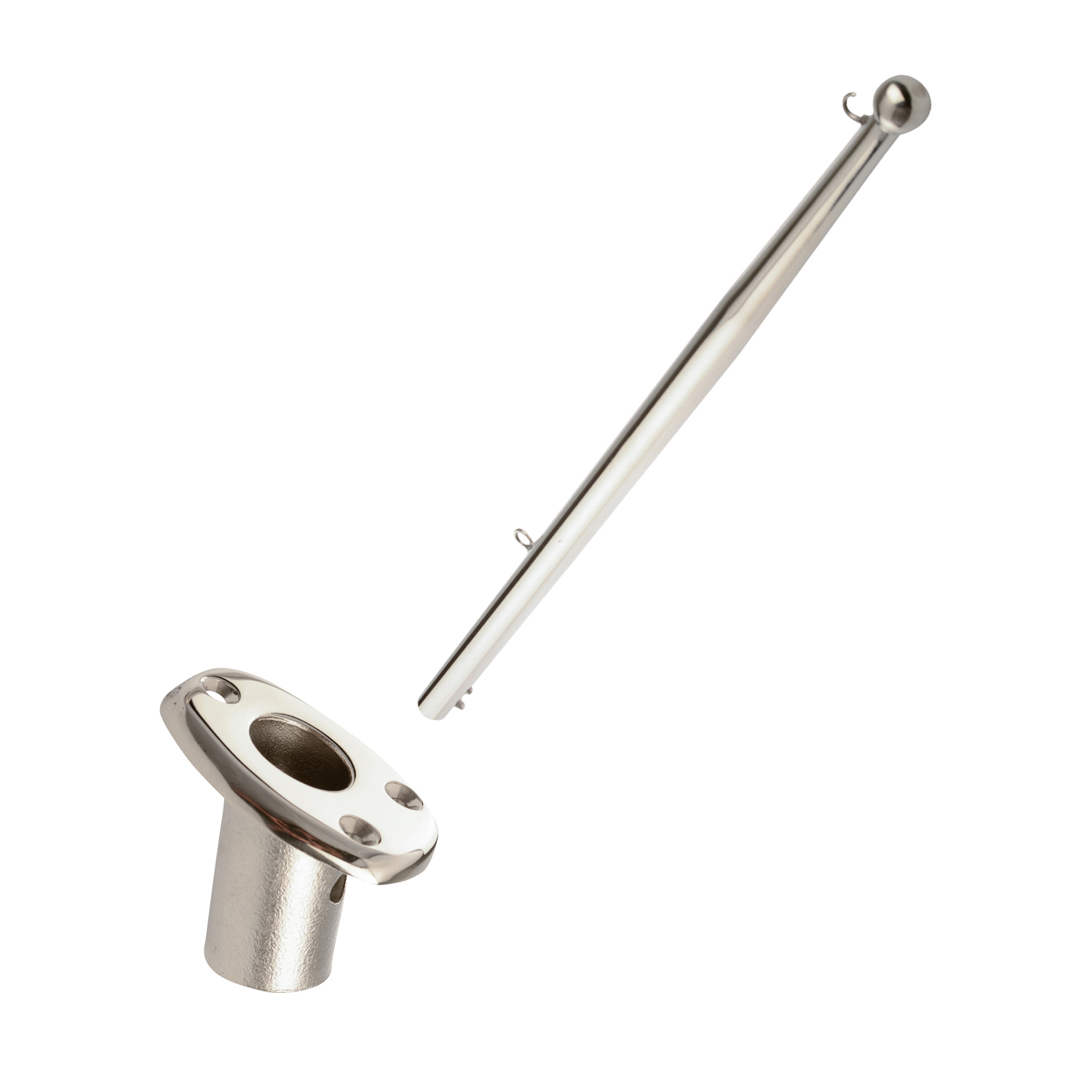 Stainless Steel Flagpole with Flush Base