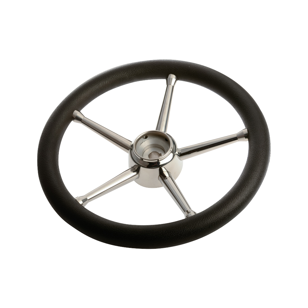 Steering Wheel - Black / Stainless Steel - 350mm