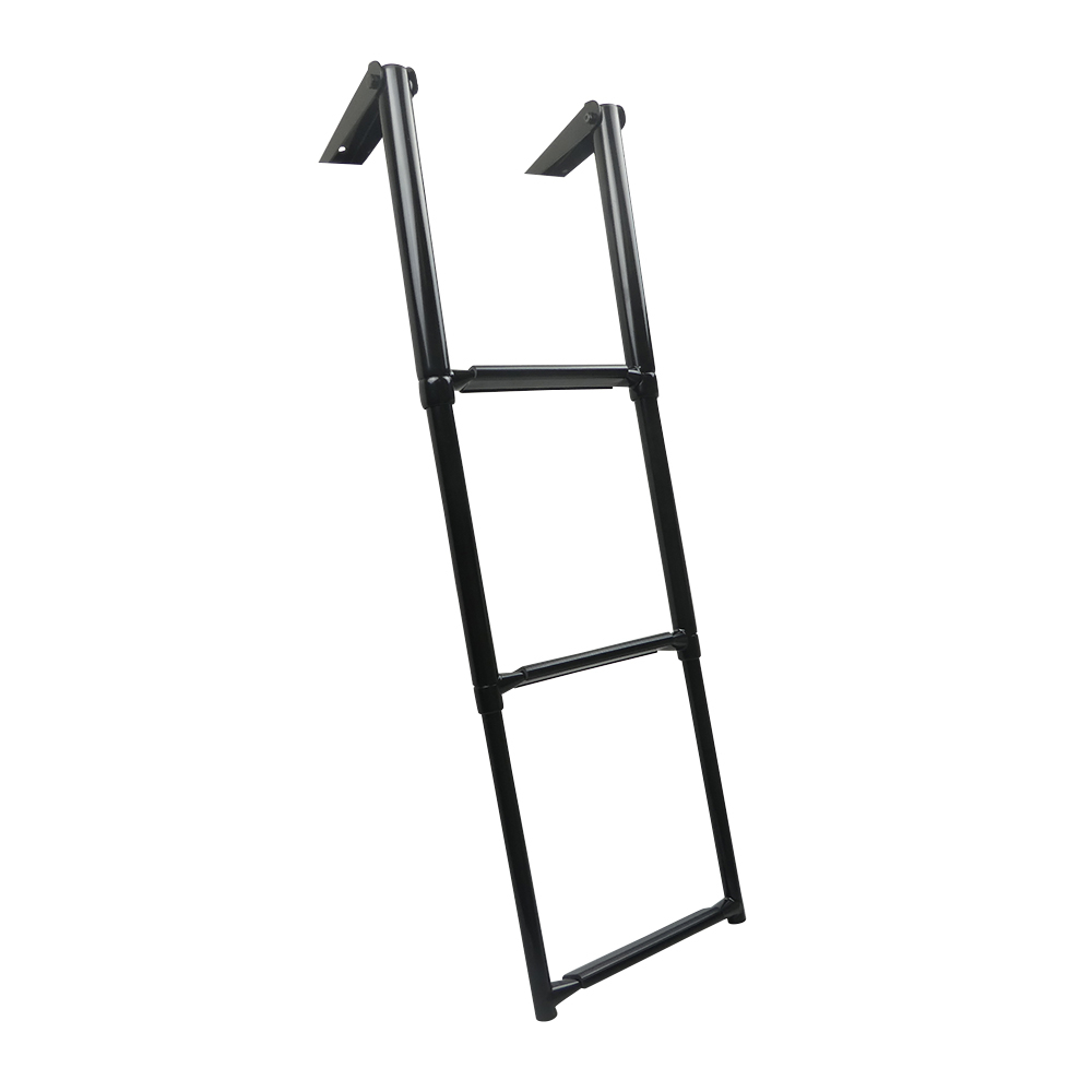 Black Stainless Steel Telescopic Ladder - 3 or 4 Steps