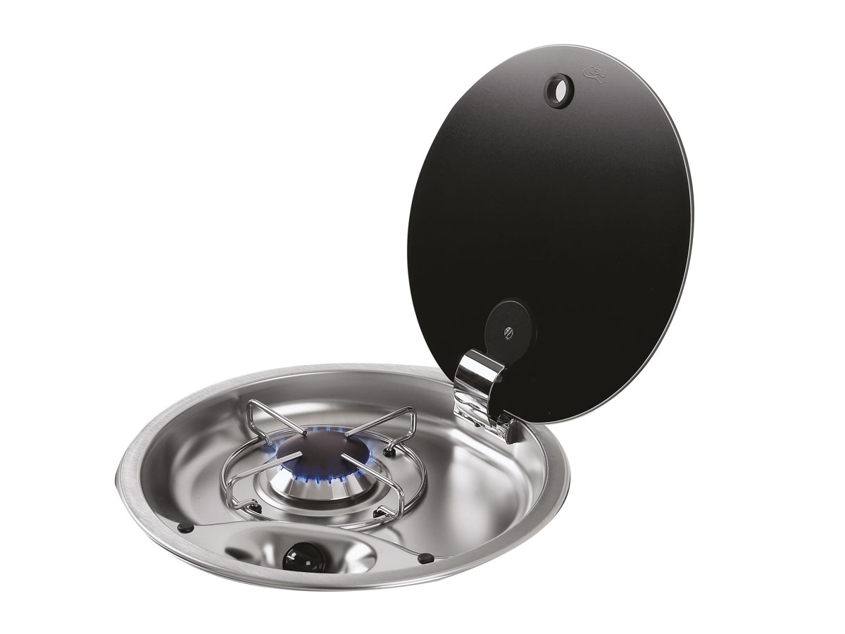 Single Gas Hob With Glass Lid - Round 340mm - CAN FC1345