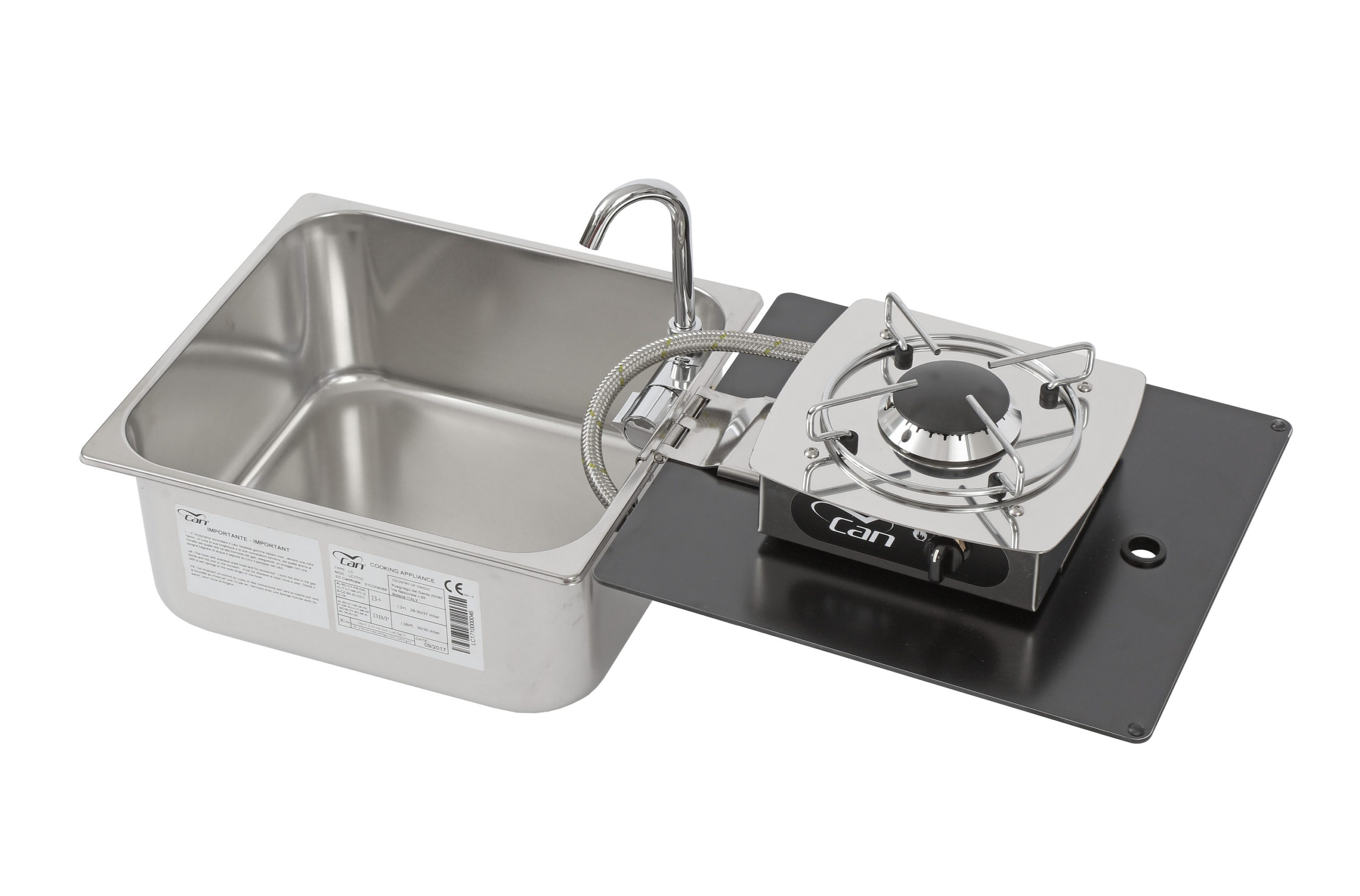 Sink & Folding Hob Combo - Square - 350 x 320mm - CAN LC1710