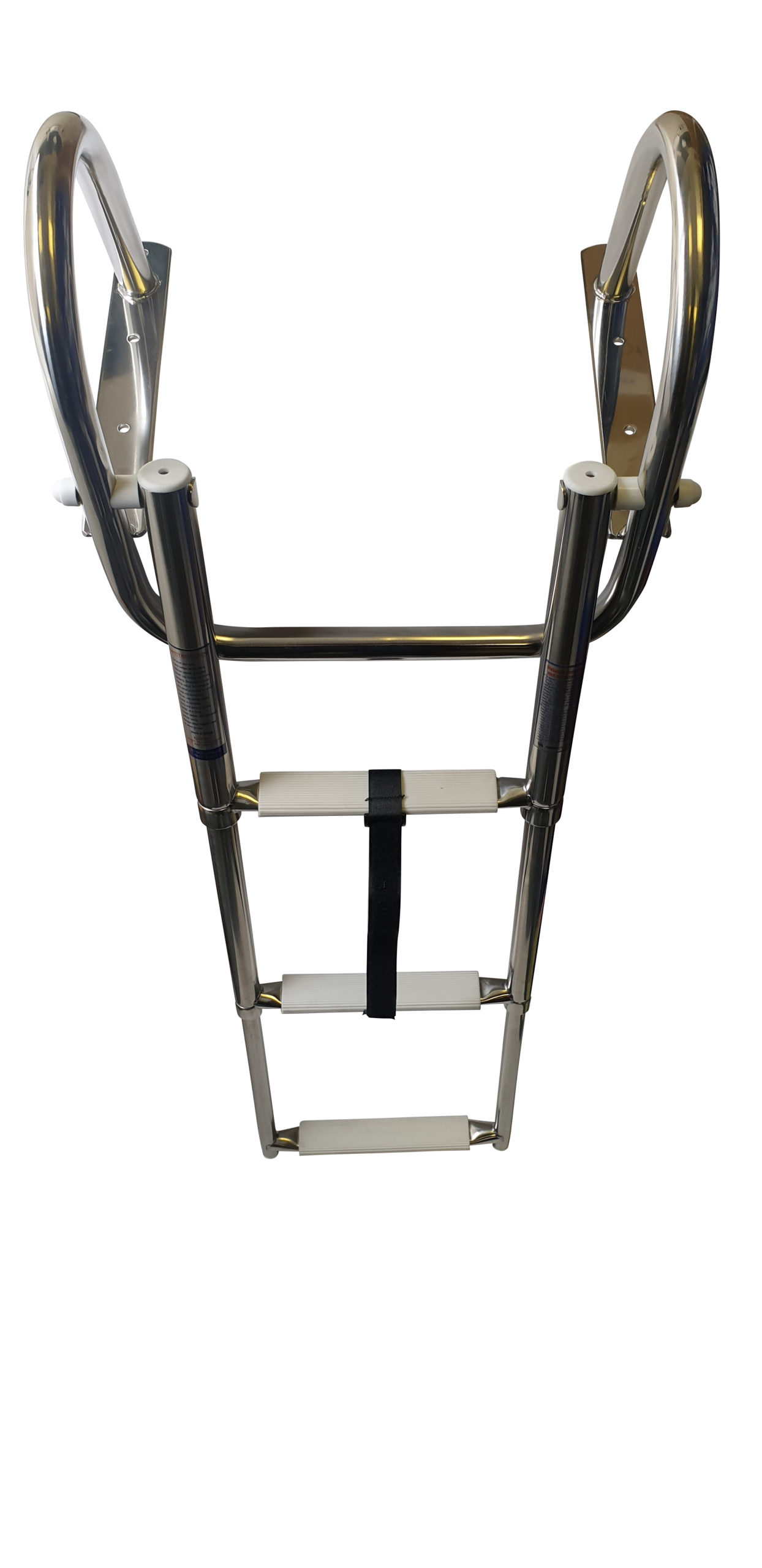 Stainless Steel Telescopic Ladder with Handles - 3 Steps