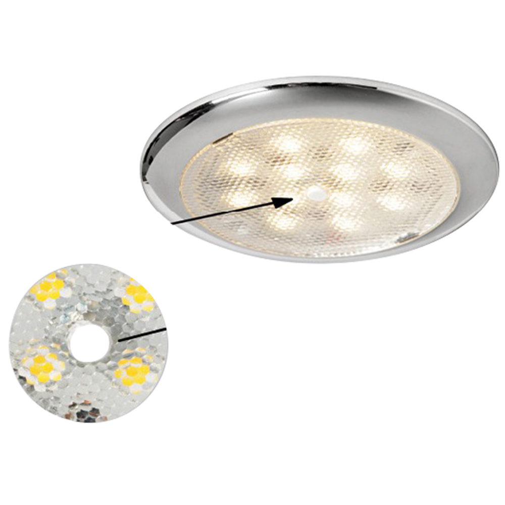 Touch Switch, Flush LED Ceiling Light (85mm) - Stainless Steel Ring
